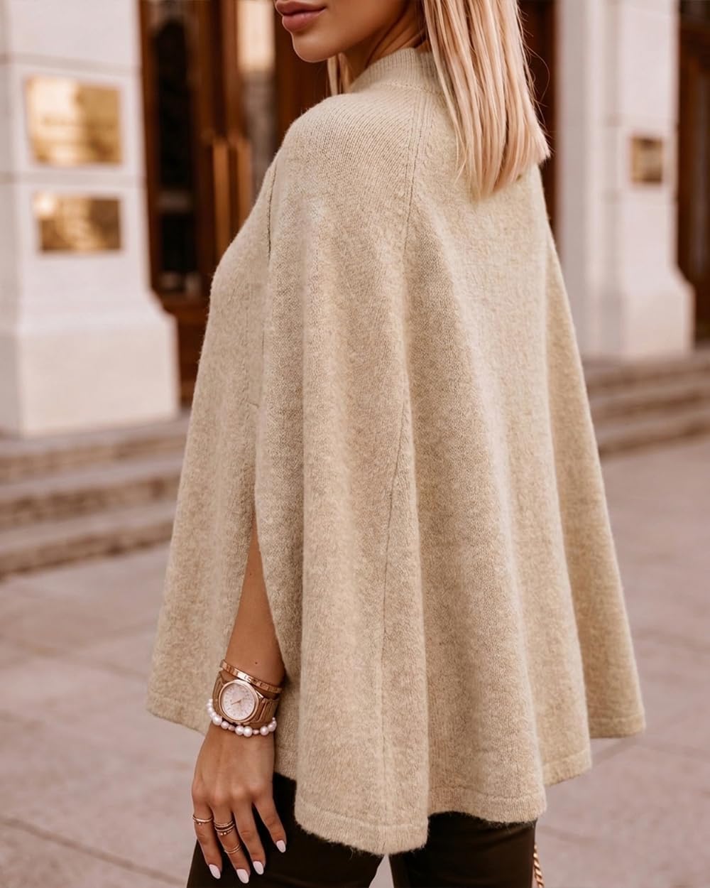 CHICME Women’s Knit Cape Sweater
