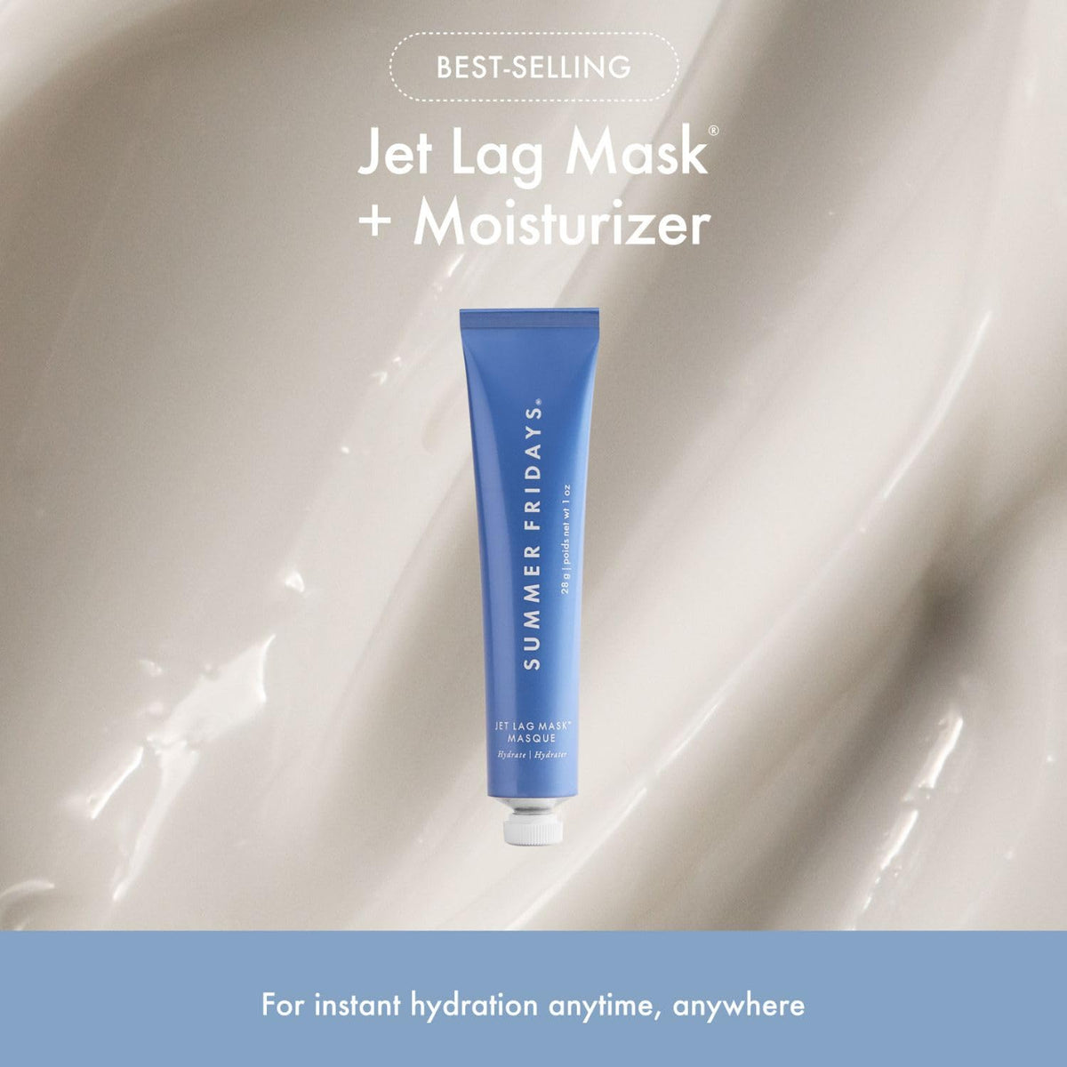Summer Fridays Jet Lag Mask - Hydrating Overnight Face Mask, Moisturizer + Eye Cream - Enriched with Hyaluronic Acid, Niacinamide, + Antioxidants