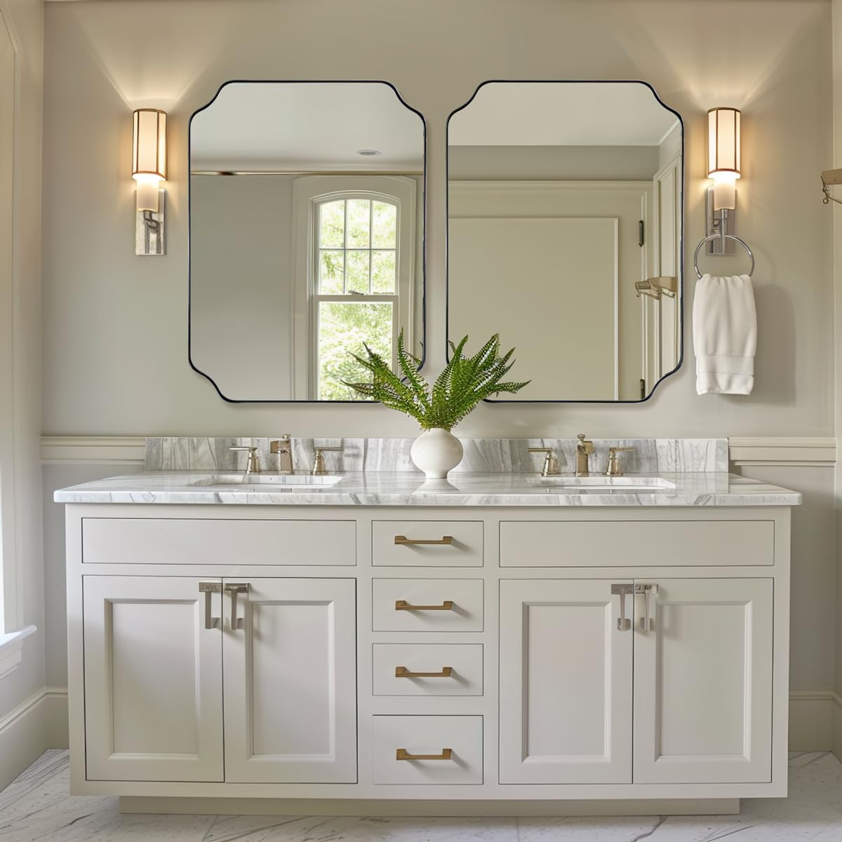 Andy Star Unique Rectangle Wall Mirror, 24"X32"