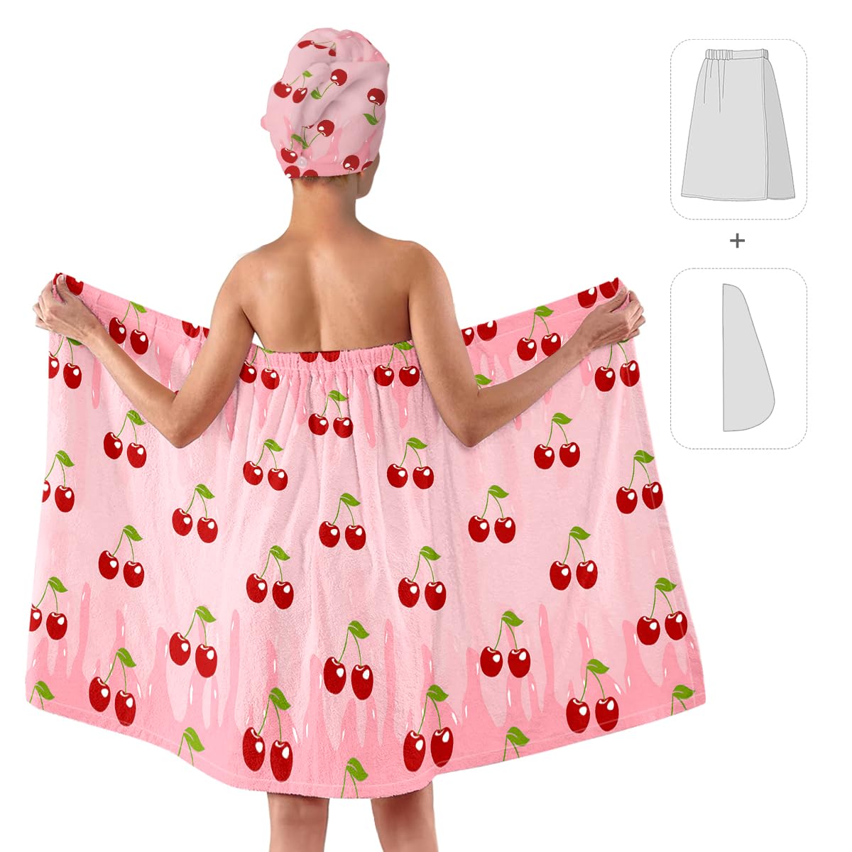 Bath Wrap and Hair Drying Towel Set – Microfiber Quick Dry
