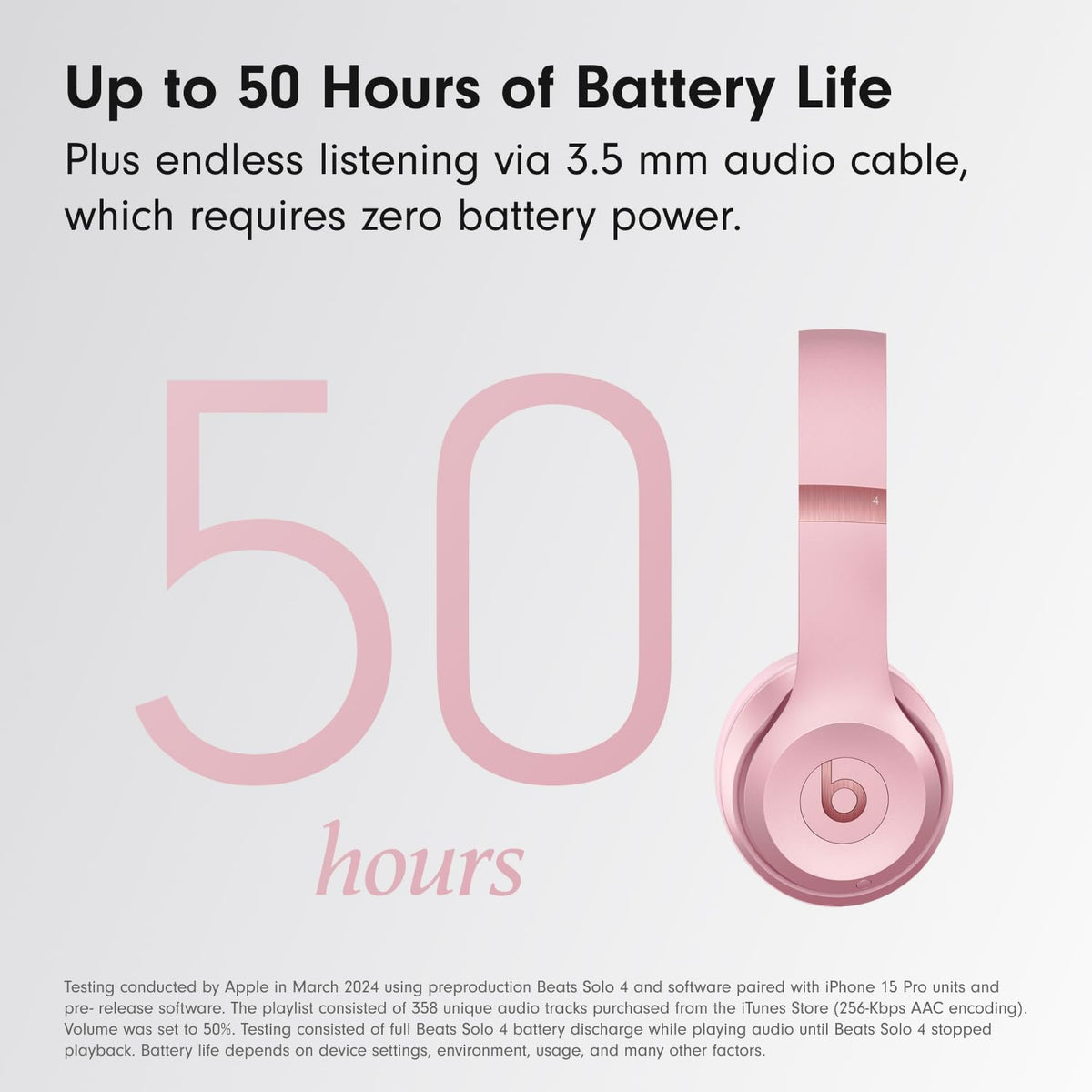 Beats Solo 4 - Wireless On-Ear Bluetooth Headphones, Up to 50-Hour Battery Life, Ultra-Lightweight Comfort