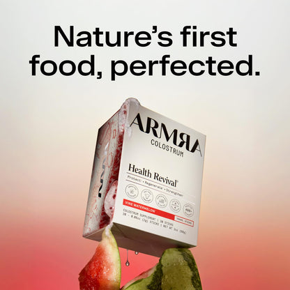 Armra Colostrum Powder | Blood Orange | Gut Health & Bloating | Skin & Hair | Immunity | Keto, Gluten & Fat-Free | 30 Servings