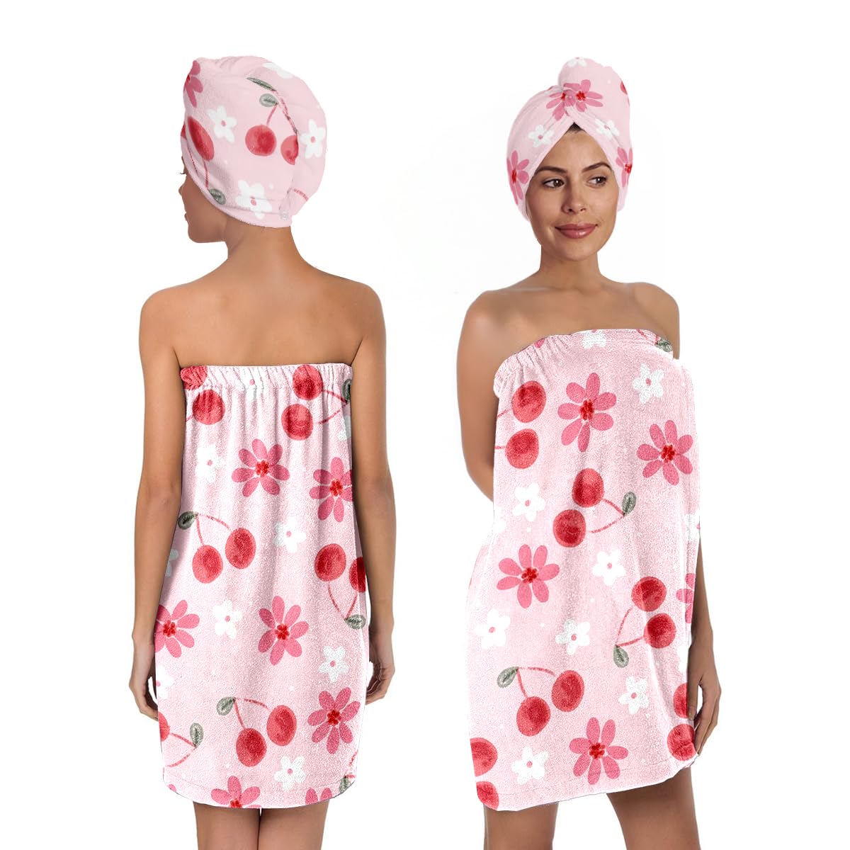 Bath Wrap and Hair Drying Towel Set – Microfiber Quick Dry