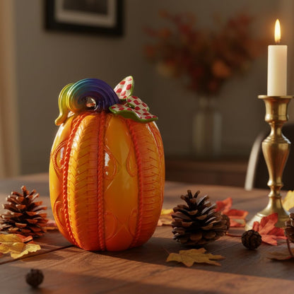 8 Inch Resin Pumpkin Statue, Halloween Fall Decor | Handmade Resin, Thanksgiving Centerpiece, Halloween Tabletop, Mantle & Bookshelf Decor