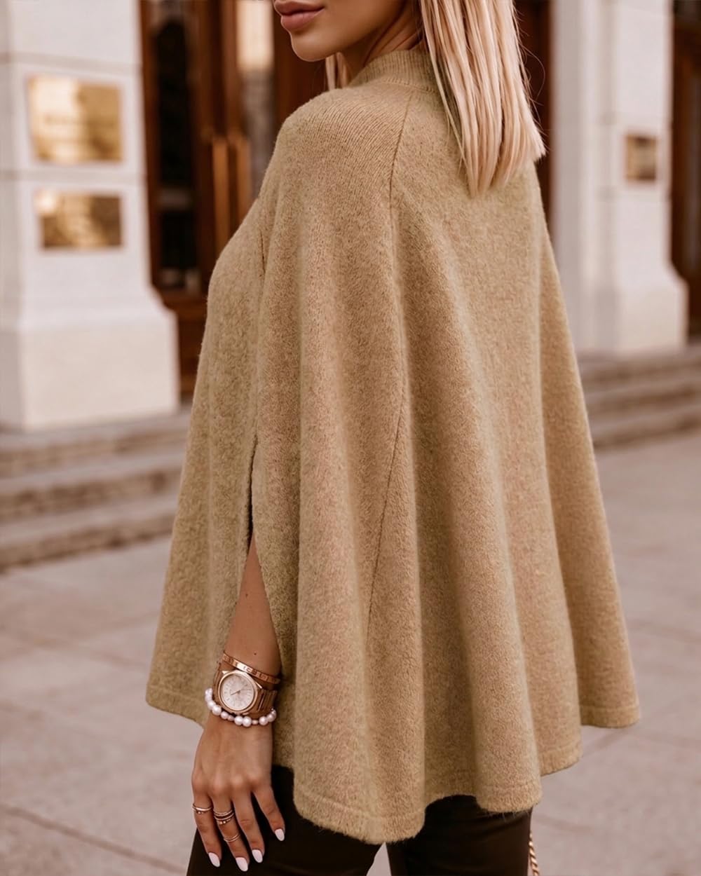 CHICME Women’s Knit Cape Sweater