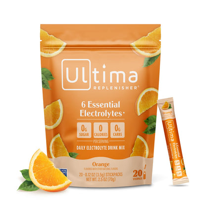 Ultima Replenisher Electrolyte Hydration Powder, Grape, 20 Count Stickpacks Pouch - Sugar Free, 0 Calories, 0 Carbs - Gluten-Free, Keto, Non-Gmo with Magnesium, Potassium