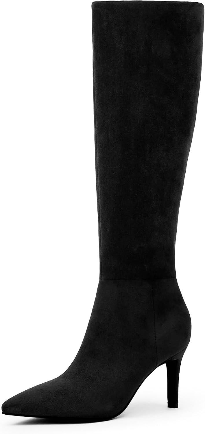 Easyfox Knee High Boots Women Pointed Toe Stiletto Heel Tall Boots