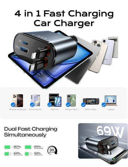 Lisen Retractable Car Charger
