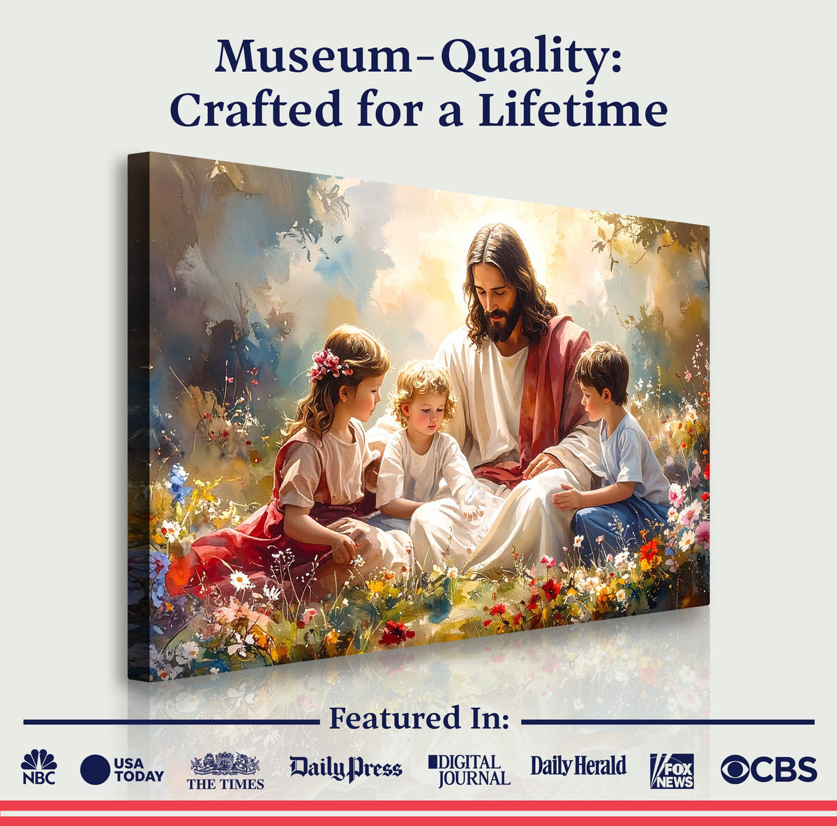 Jesus With Children Faith Wall Art II