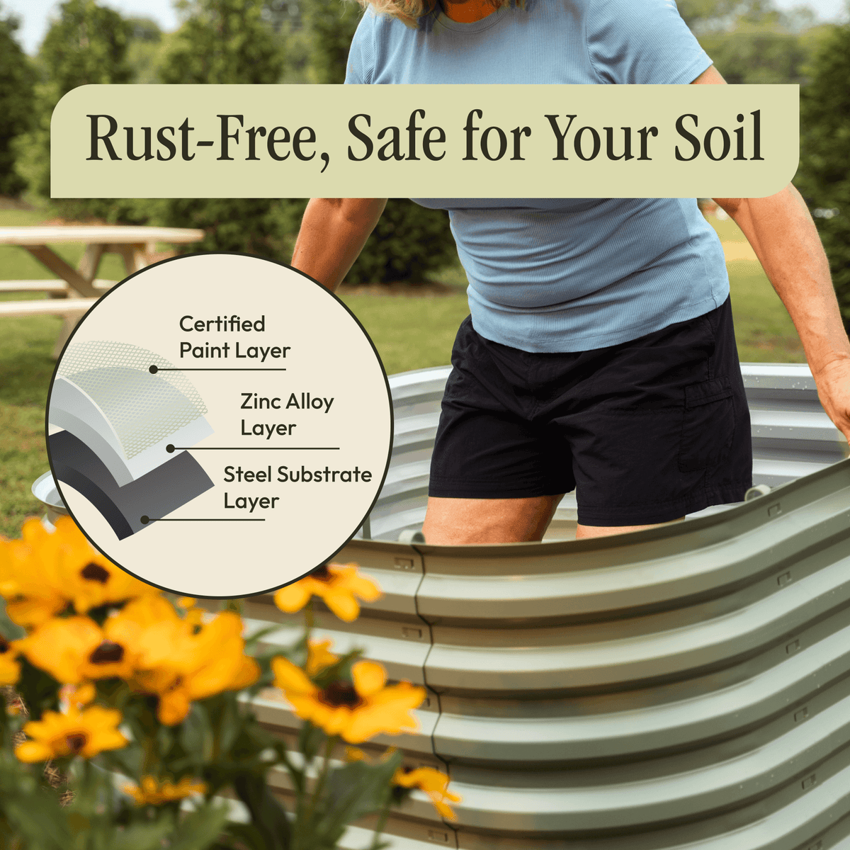 Gro-Rite "No Tools Needed" Premium Metal Raised Garden Bed Kit