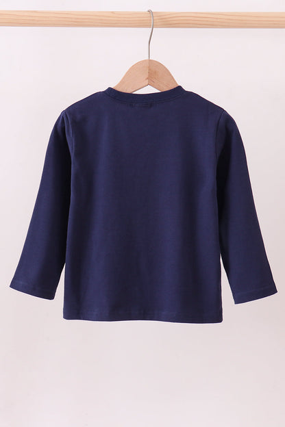 Premium Navy Auburn tiger applique top
