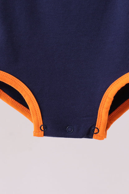 Premium Navy Auburn tiger applique bubble