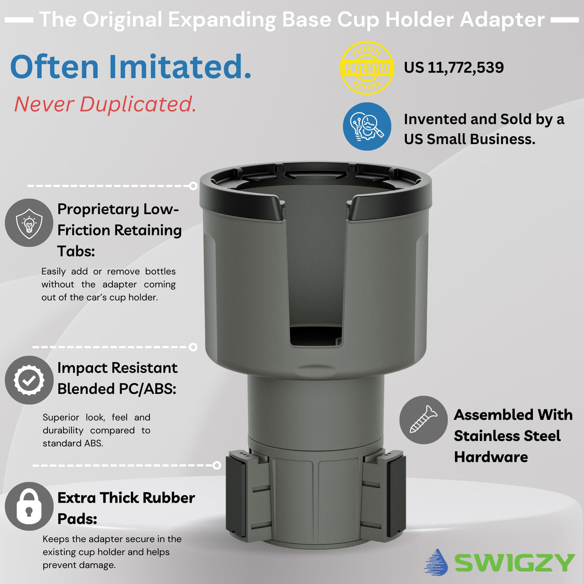 Swigzy Car Cup Holder Expander Adapter for Large Water Bottles