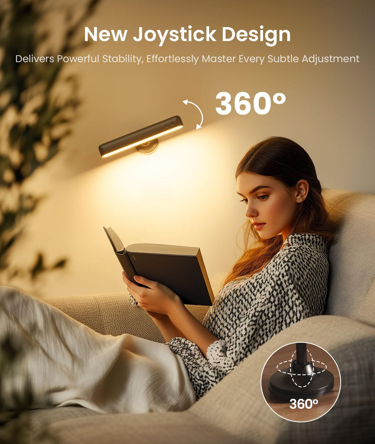 Popoiron Wall Sconce with 7500mAh Rechargeable Battery LED Wall Light