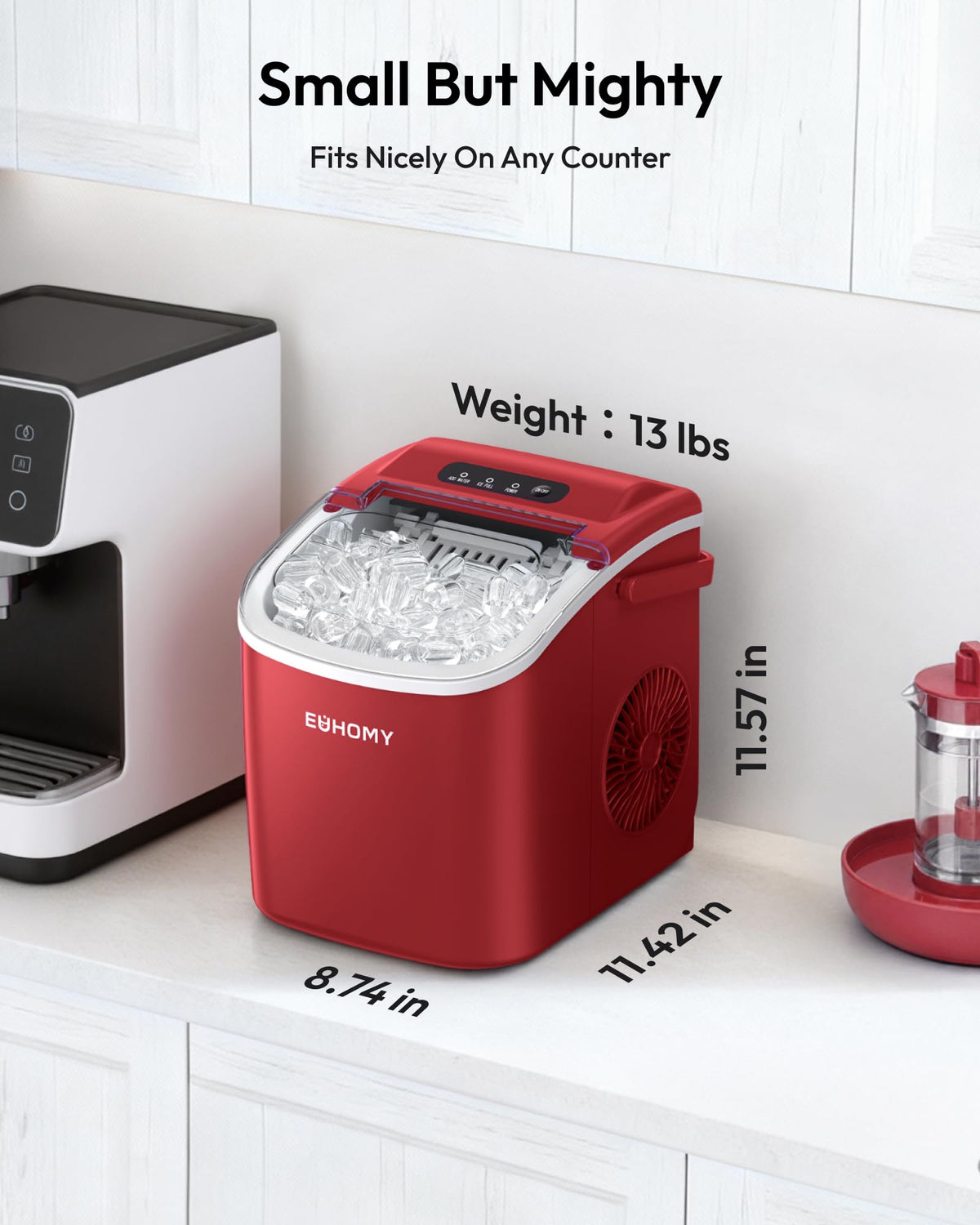 Euhomy Countertop Ice Maker Machine with Handle