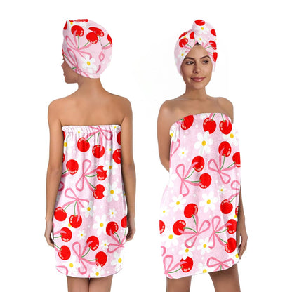 Bath Wrap and Hair Drying Towel Set – Microfiber Quick Dry