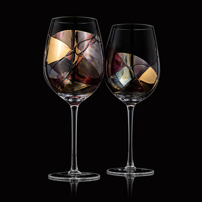 Artisanal Hand Painted Stemless Wine Glasses