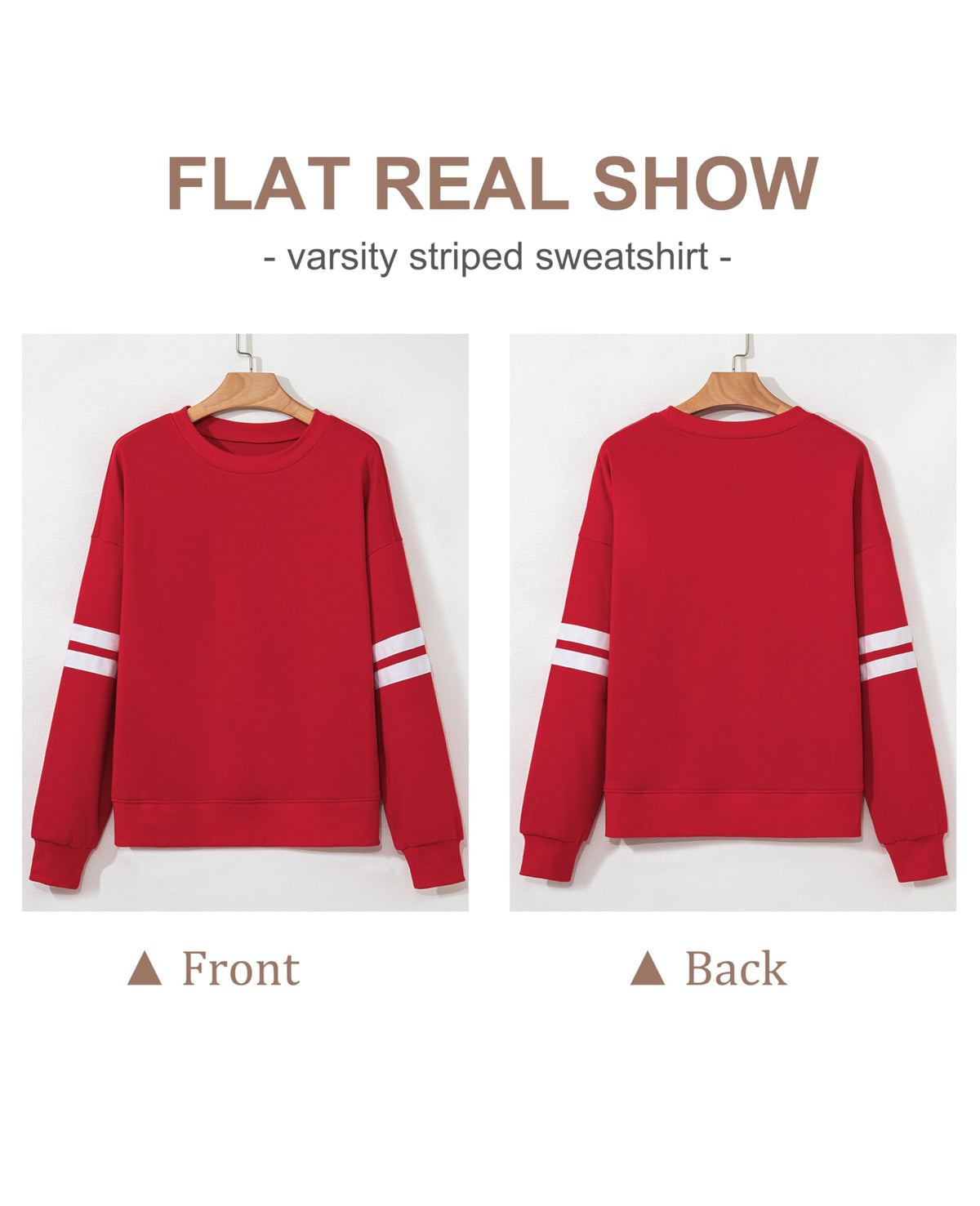 Selink Womens Varsity Striped Oversized Sweatshirt Crewneck Long Sleeve Casual Fashion Pullover Top Fall Outfits