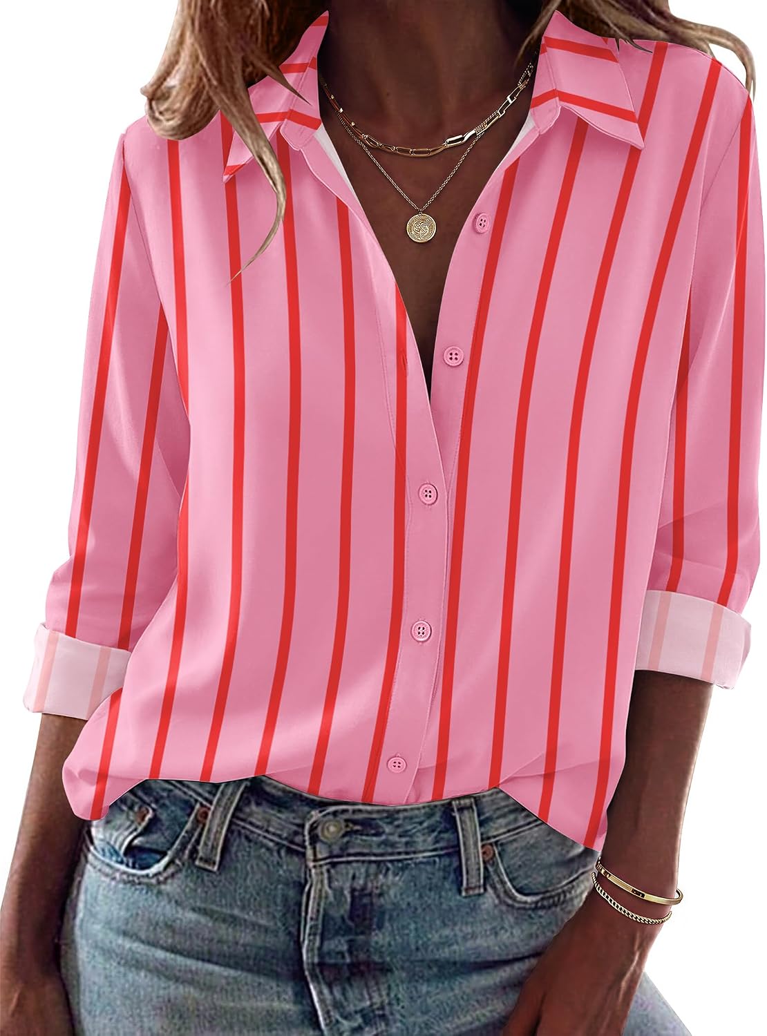 Zeagoo Blouses for Women Dressy Casual Long Sleeve Button Down Shirts Tops