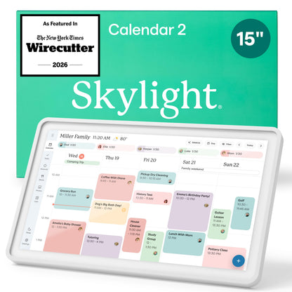 Skylight Calendar: 15-Inch Wall Planner Digital Calendar & Chore Chart, Smart Touchscreen Interactive Display