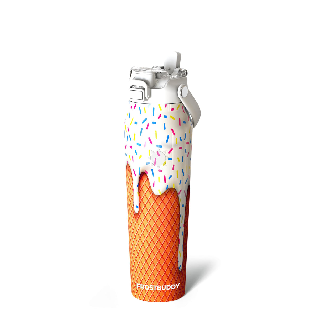 Frost Buddy 24oz Insulated Water Bottle - Straw & Chug Lid - Leak-Proof | Sip-or-chug dual lid | Ice-cold for 24+ hours | Cup-holder friendly