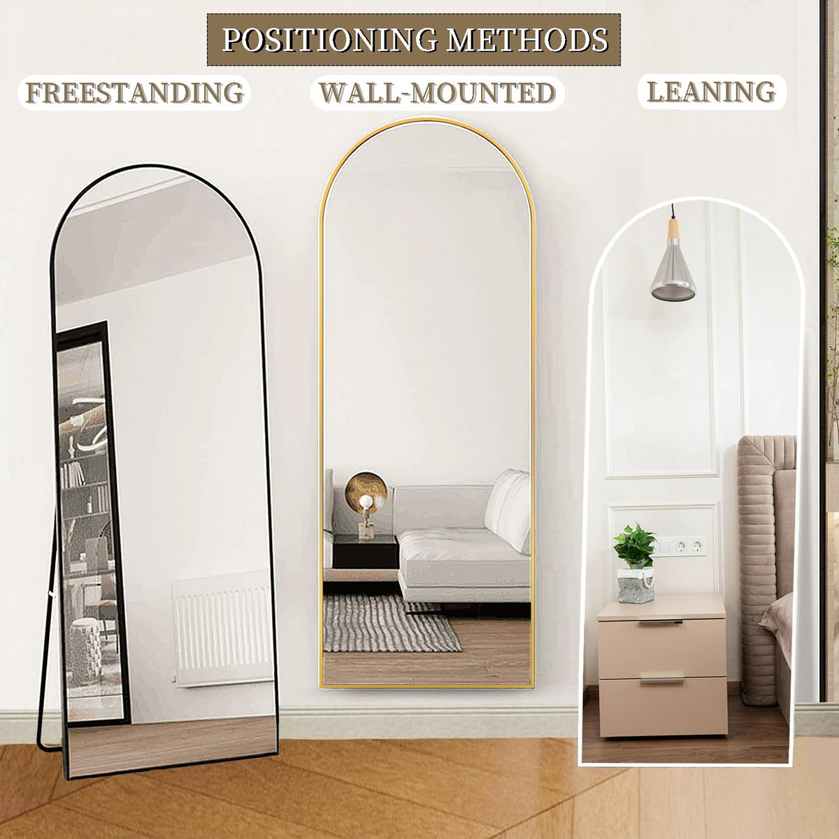 OGCAU Arched Full Length Mirror 76"x34"