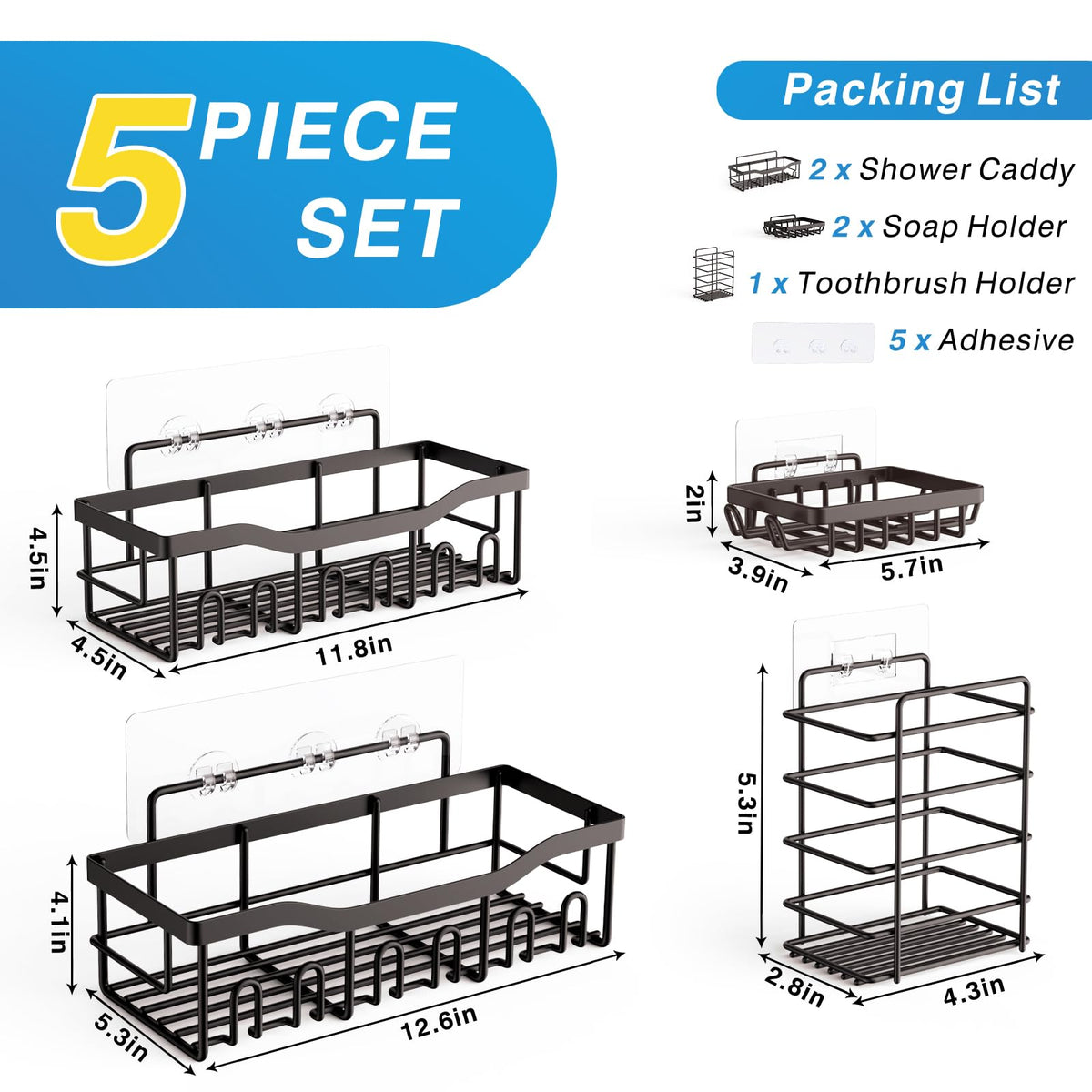 Eudele Adhesive Shower Caddy