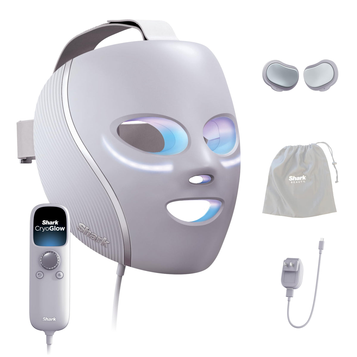 Shark CryoGlow LED Face Mask, Red Light Therapy, Under-Eye Cooling, FW312