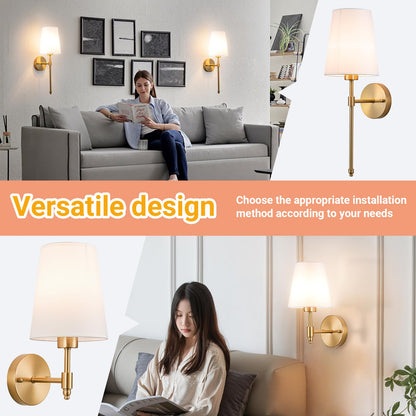 Yhcdlamp Battery Operated Wall Sconce Light with Remote Control, Dimmable Wall Sconce Set of 2