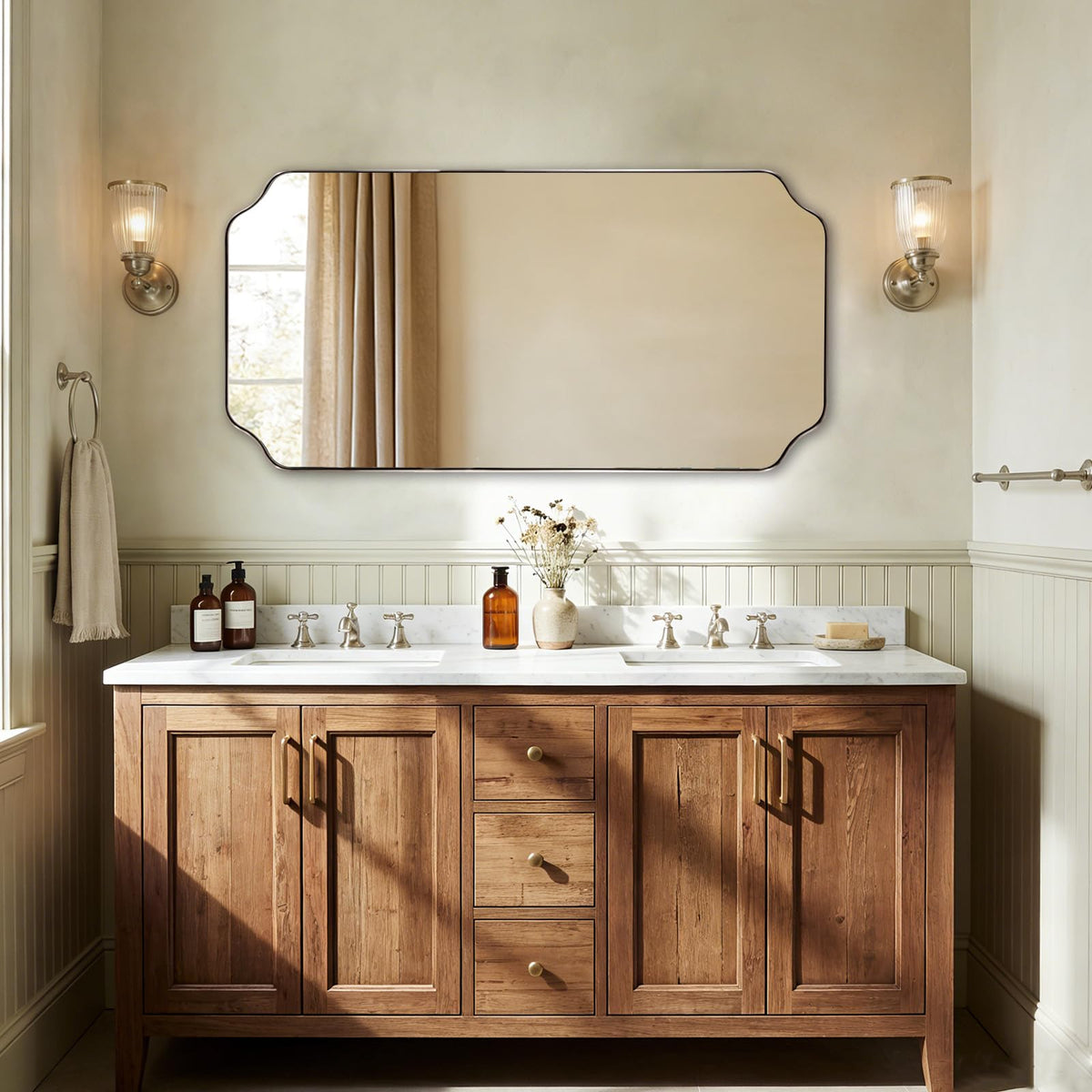 Andy Star Unique Rectangle Wall Mirror, 24"X32"