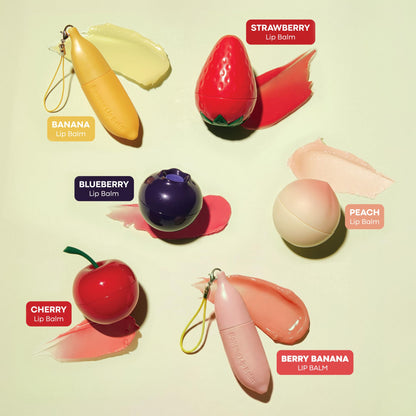 TONYMOLY Mini Fruit Lip Balm Set with Sheer Tint, Shea Butter and Vitamin E