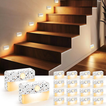 Guankai 8 Pack Motion Sensor Stair Light for Indoor, Battery Operated