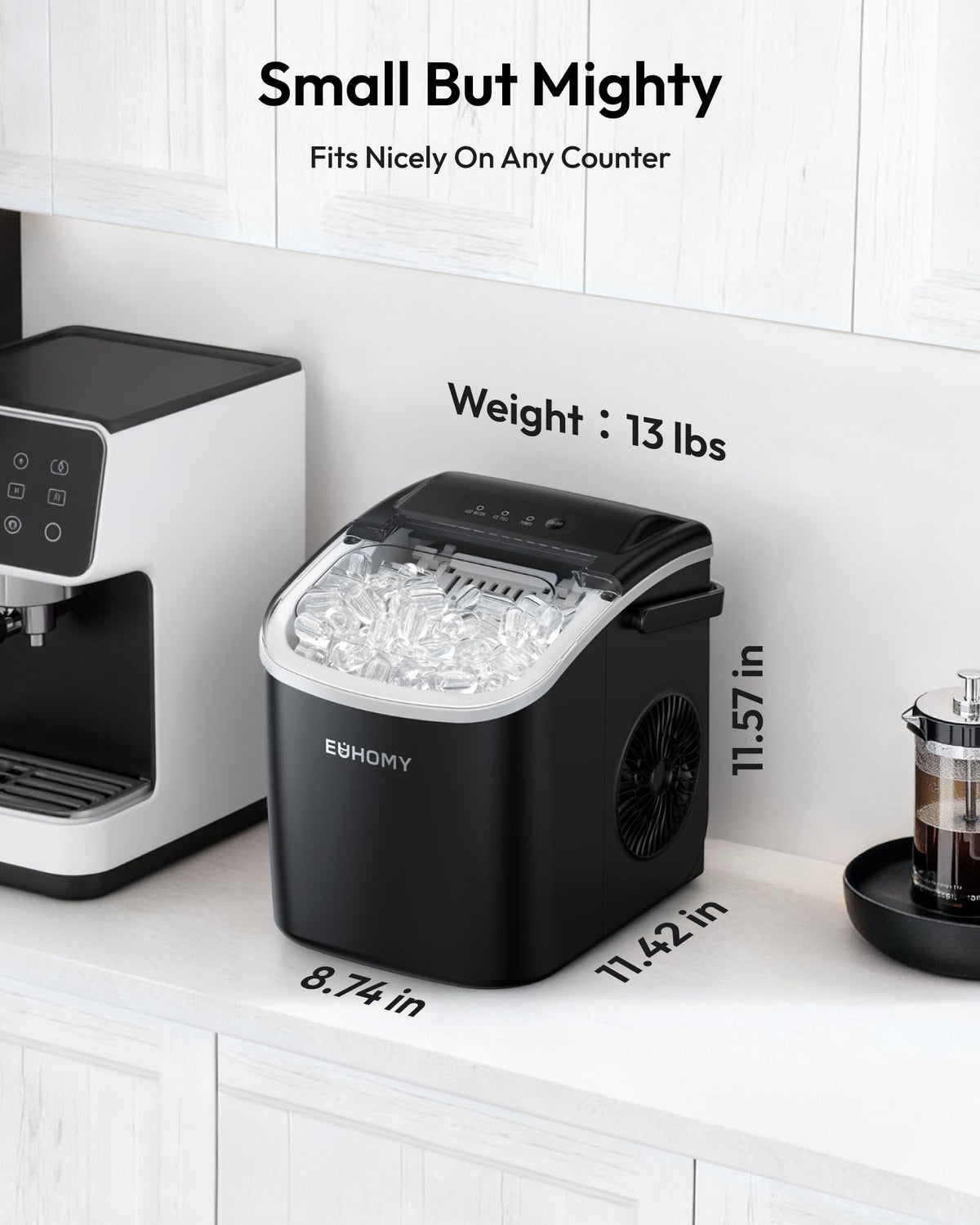 Euhomy Countertop Ice Maker Machine with Handle