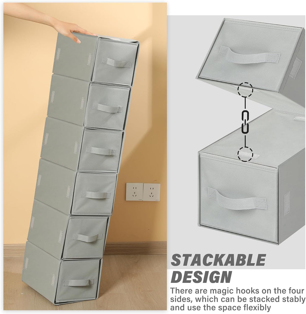 Weysat 6 Pack Large Dorm Stackable Drawers Dorm Essential Under Bed Storage