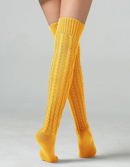 Leoparts Women's Cable Knit Thigh High Socks Over Knee Leg Warmer Stockings
