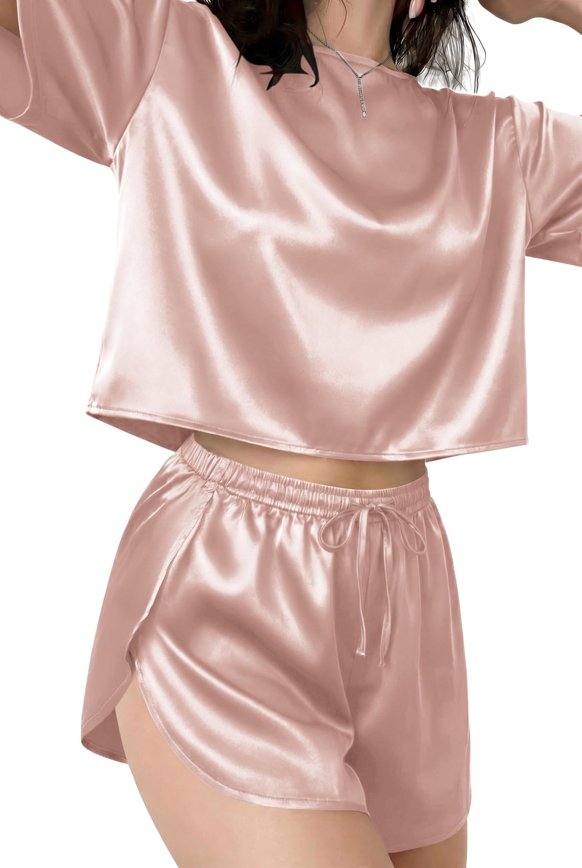 Ekouaer Womens Silk Pajama Set