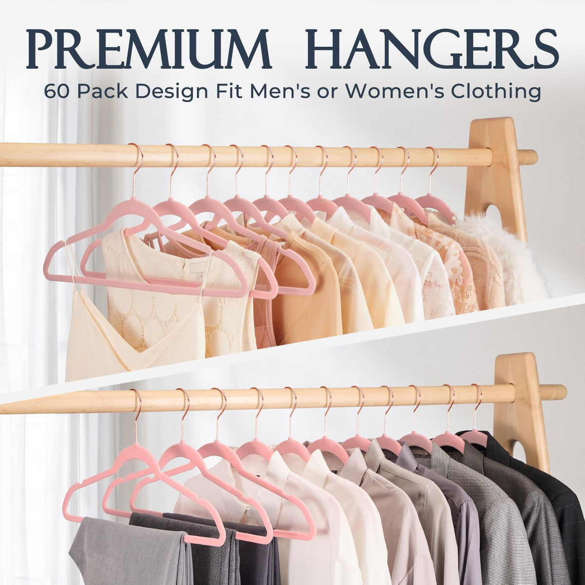 House Day Black Velvet Hangers 60 Pack