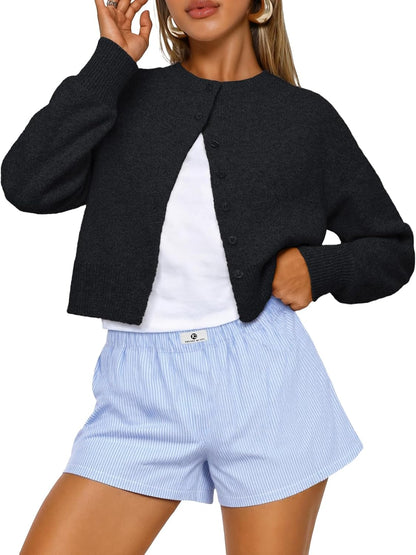 Trendy Queen Cropped Cardigan Sweaters for Women Fall Fashion Clothes 2026