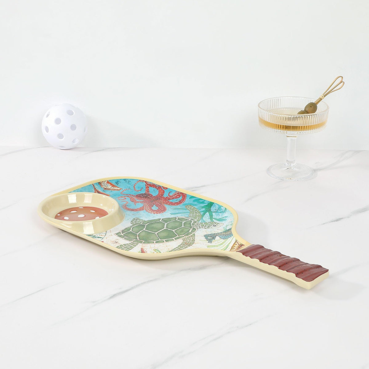 UPware Lovely Lemon Melamine Chip and Dip Snack Tray