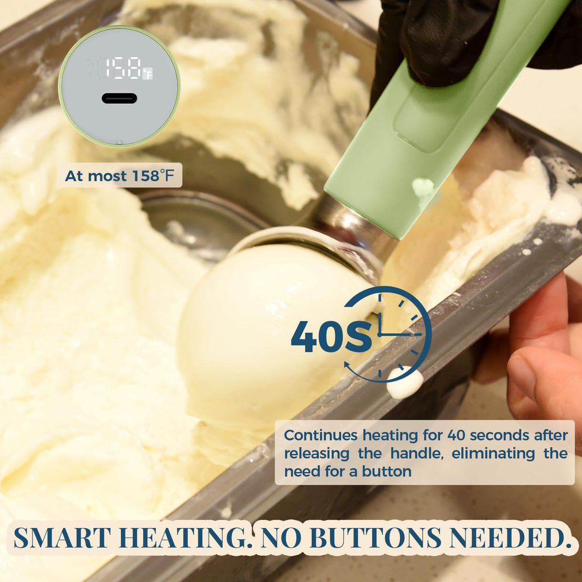 Heated Ice Cream Scoop Rechargeable