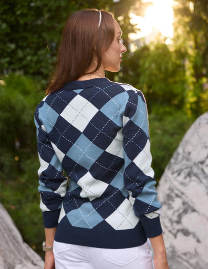 GRACE KARIN Cardigan Sweaters for Women - Argyle Sweater