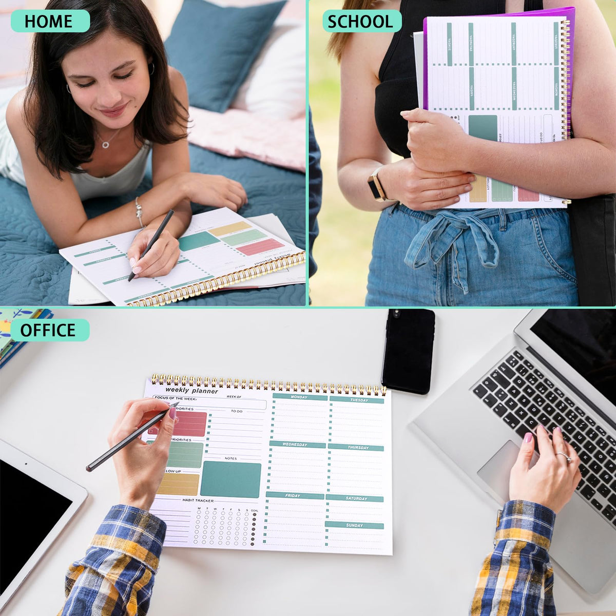 Thboxes Weekly Desk Planner, 8.5x11 In To Do List Notepad, 52 Sheets