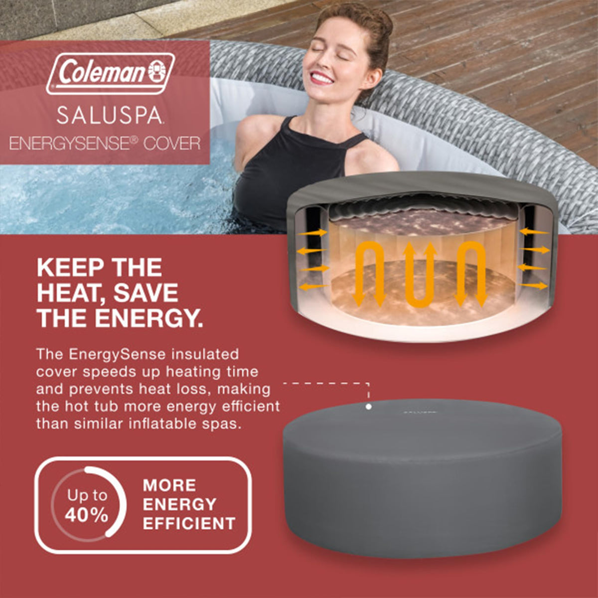 Coleman Sicily 5 to 7 Person Inflatable Hot Tub, Round Portable Outdoor Spa with 180 Airjets and Energysense Cover, Grey, 85" X 28"