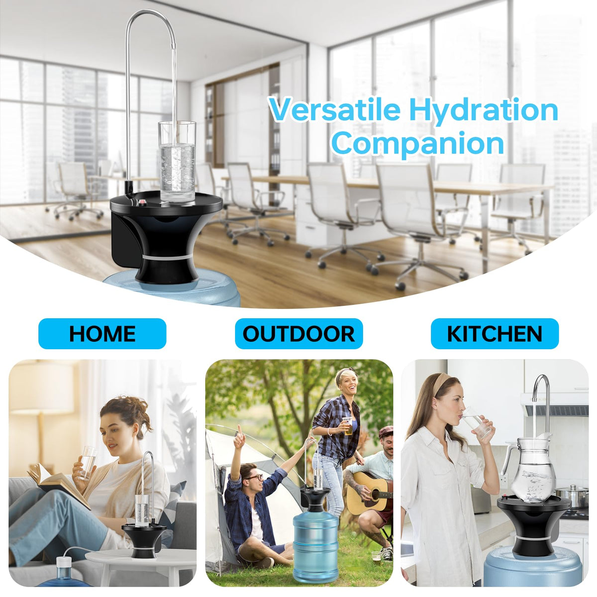 Drinking Water Dispenser Pump, Automatic Electric Drinking Water Bottle Pump for 2-5 Gallon Water Jugs