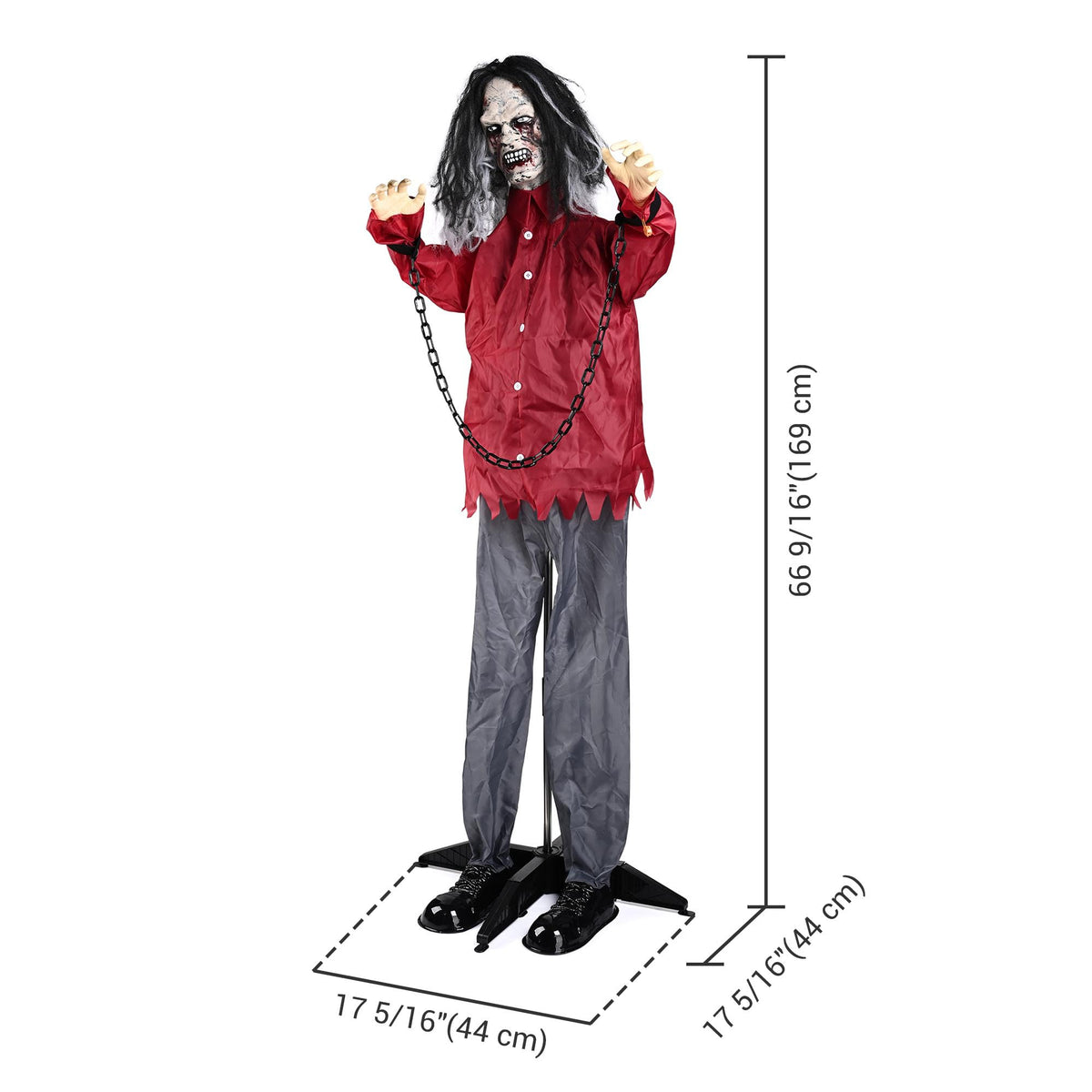Aw 9Ft Animatronics Flying Witch Hovering Broom Animated Ac 100V-240V Halloween Outdoor Decoration Motion Activated