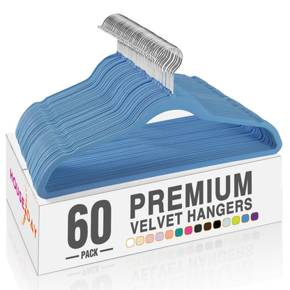 House Day Black Velvet Hangers 60 Pack