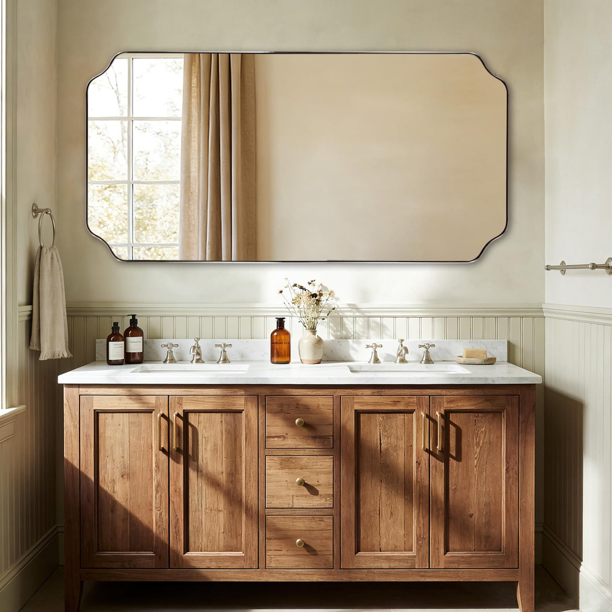Andy Star Unique Rectangle Wall Mirror, 24"X32"