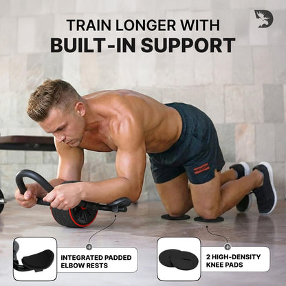 Dmoose Fitness Ab Roller Wheel with Elbow Support & 2 Knee Pads