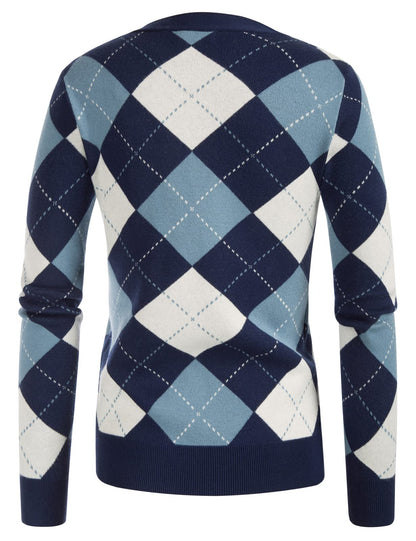 GRACE KARIN Cardigan Sweaters for Women - Argyle Sweater