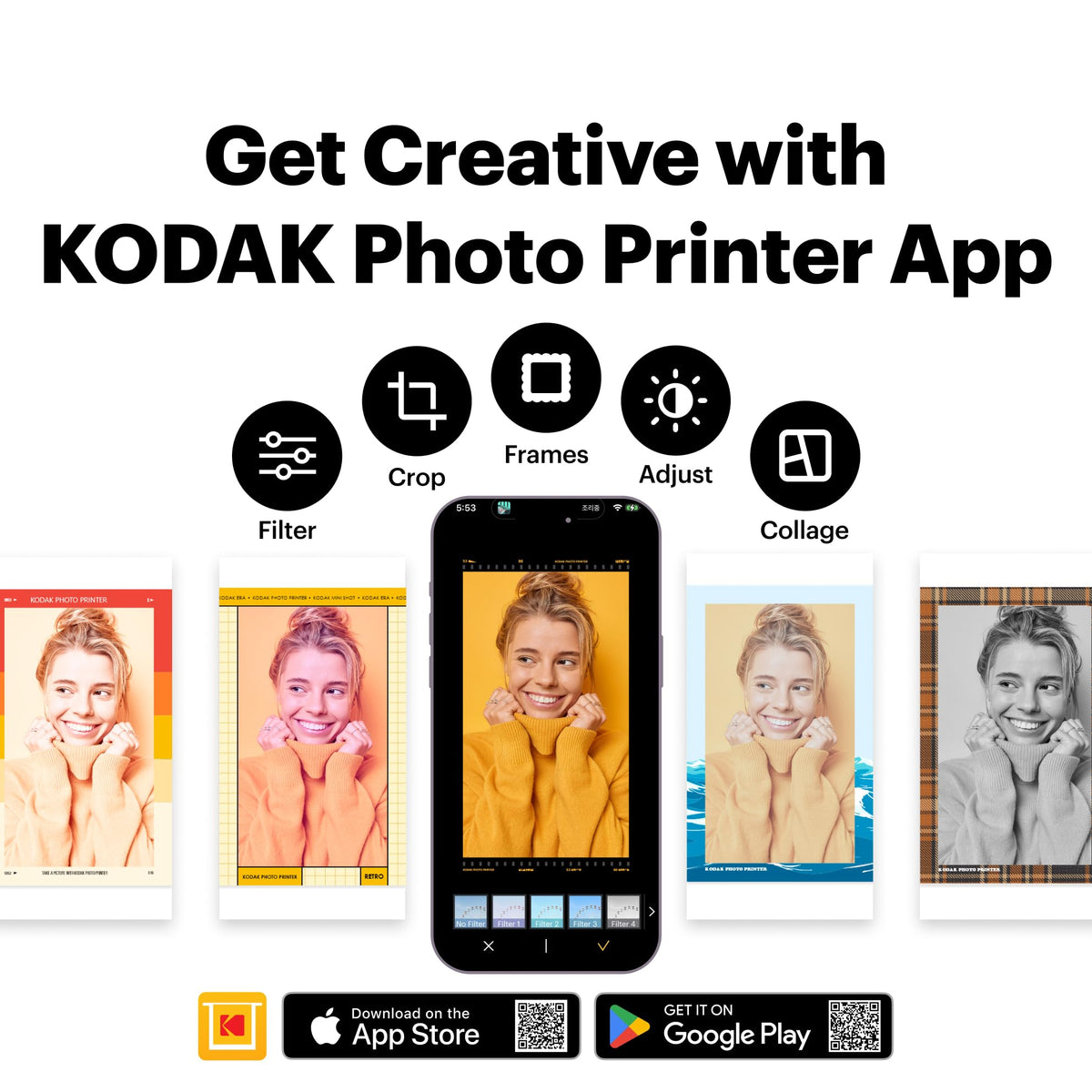 Kodak Dock Plus 4x6'' Photo Printer, 10 Sheets, Docking & Bluetooth Smartphone Printer